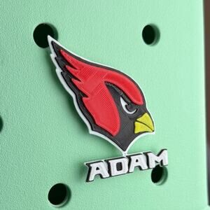 Personalized Arizona Cardinals Bogg Bag Name Tag, Cardinals Bogg Bag Charms
